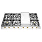 Ilve UHCP1265FNSSG Ilve Uhcp1265Fnssg Nostalgie Ii 48 Inch Built-In Gas Cooktop With 8 Burners, Griddle, In Stainless Steel (Natural Gas)