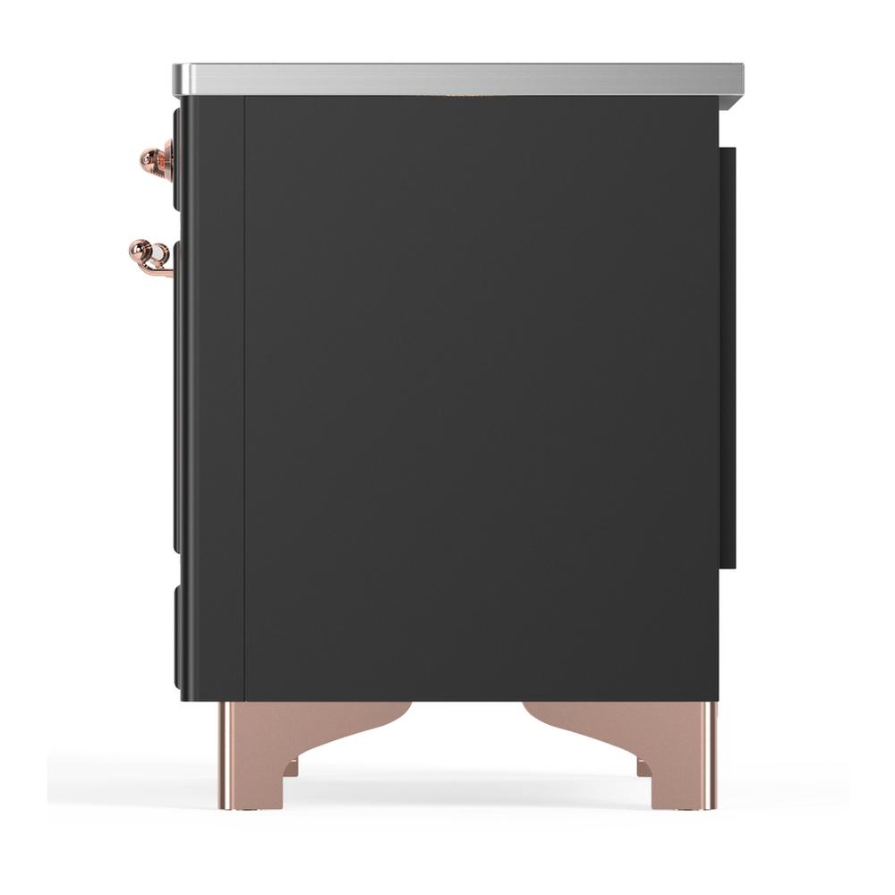 Ilve UMIB36QNR3MGP Ilve Umib36Qnr3Mgp Majestic Iii 36 Inch Induction Range With 6 Elements, 3.5 Cu. Ft. Total Oven Capacity (Solid Door, Graphite Matte, Copper)