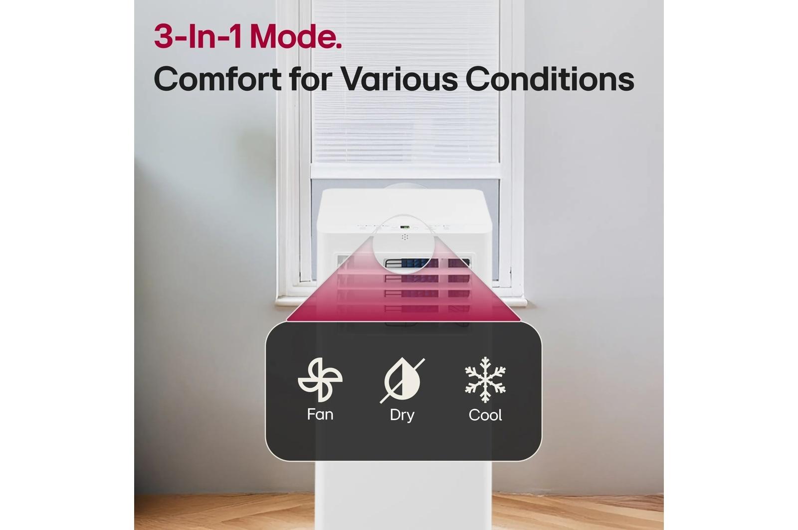 Lg LP0625WFR 6,000 Btu (Sacc) / 10,000 Btu (Ashrae) Portable Air Conditioner, 250 Sq. Ft