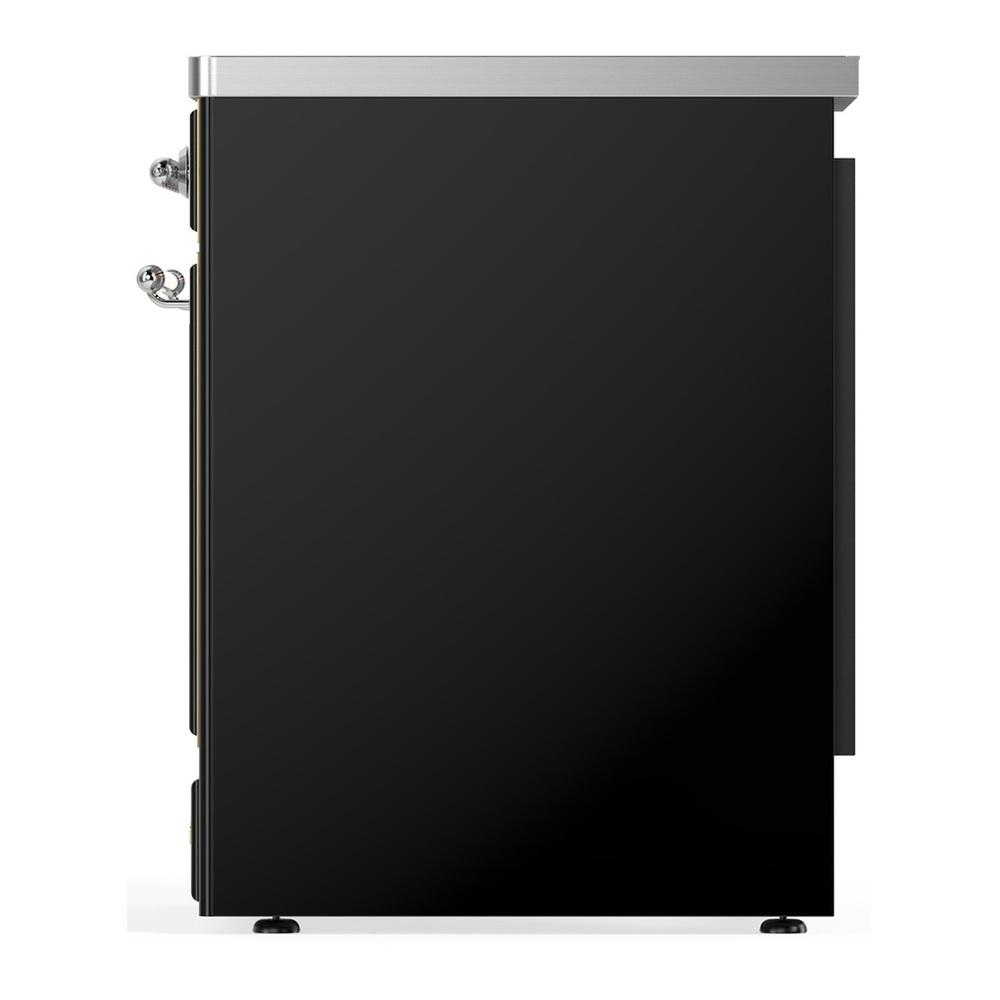 Ilve UMIB30QNR3BKC Ilve Umib30Qnr3Bkc Majestic Iii 30 Inch Induction Range With 4 Elements, 4 Cu. Ft. Oven Capacity (Solid Door, Glossy Black, Chrome)