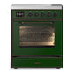 Ilve UMIB30NR3EGB Ilve Umib30Nr3Egb Majestic Iii 30 Inch Induction Range With 4 Elements, 4 Cu. Ft. Oven Capacity (Triple Glass Door, Emerald Green, Burnished)