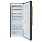 Forno FFFFD172228BLKRS Forno Maderno 28-Inch Convertible Freezer/Refrigerator In Black With Antique Brass Handle, 13.6 Cu.Ft. Right Swing