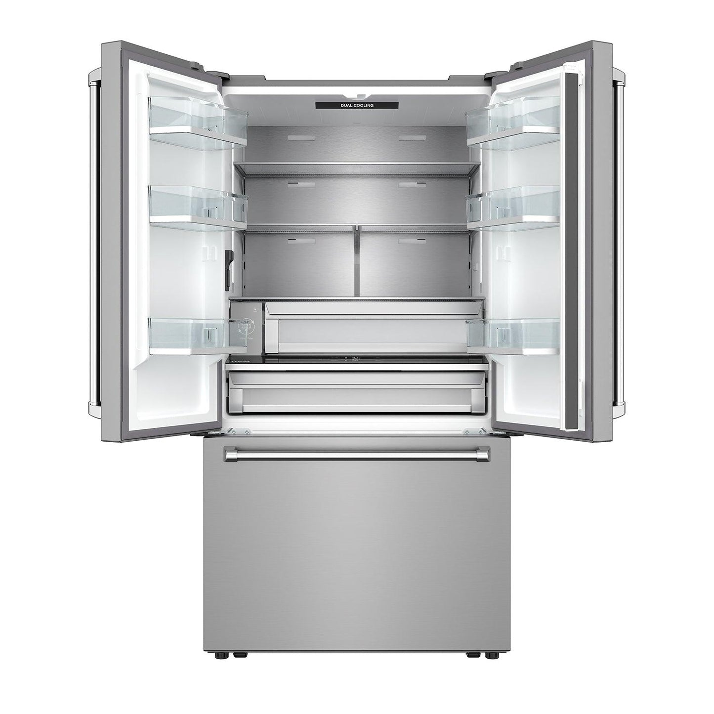 Thor Kitchen TRF3603FD 36 Inch Counter Depth Freestanding French Door Refrigerator With Internal Water And Ice