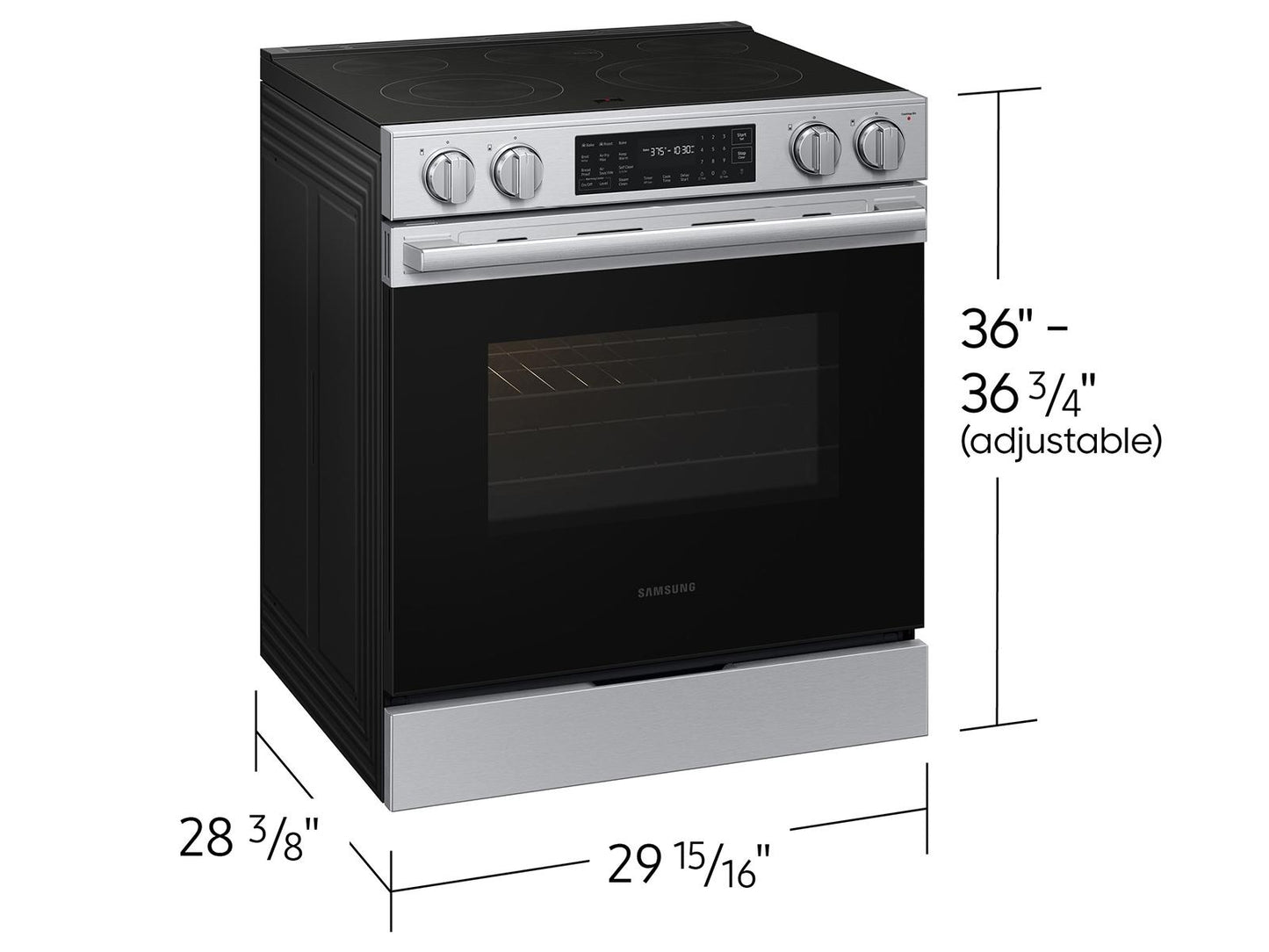 Samsung NSE80H63XRAA Bespoke Smart Slide-In Electric Range Pro Style Design Air Fry Max True Convection