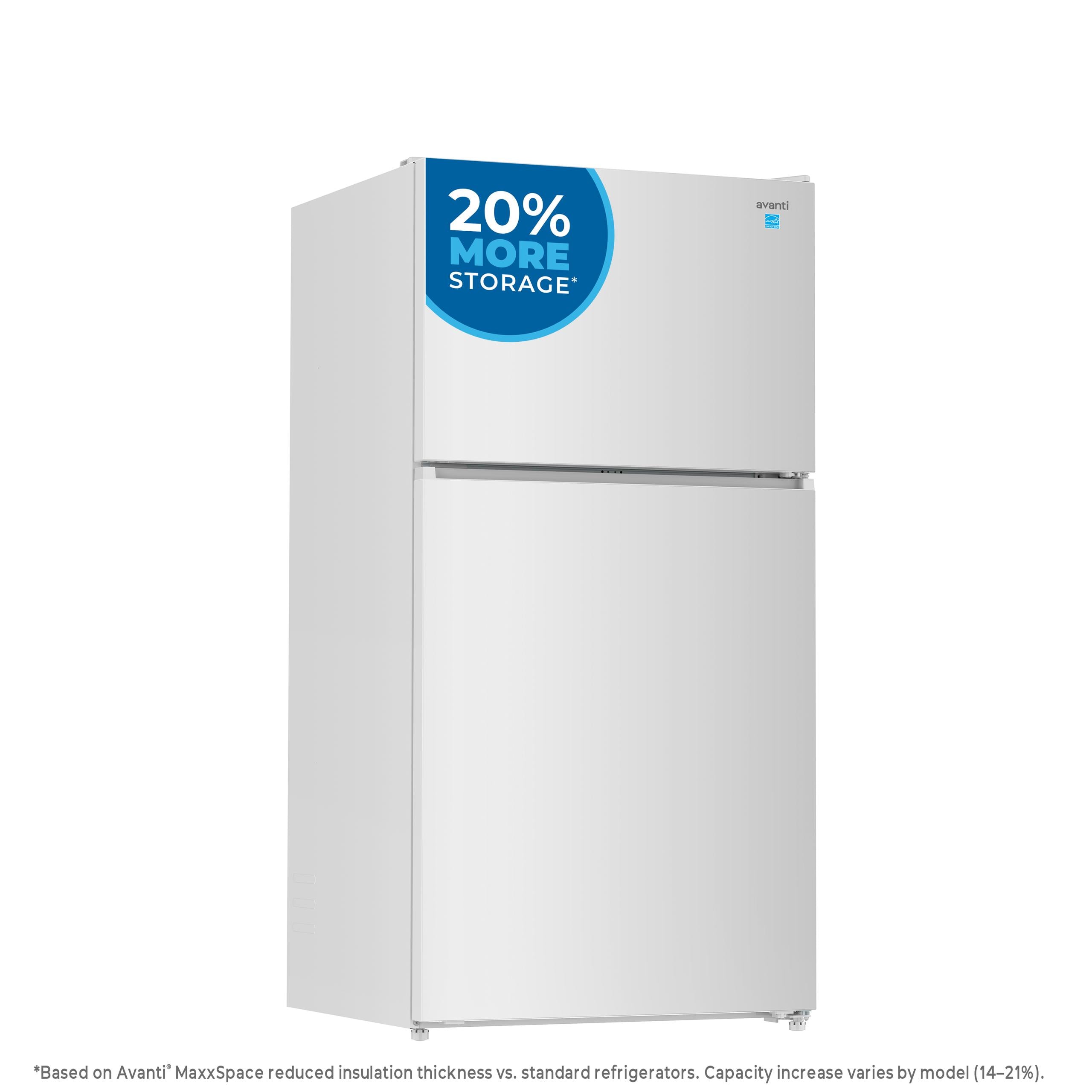 Avanti AVFF24DLJM0W Avanti Maxxspace Insulation™ Technology Garage-Ready Frost-Free Ice Maker-Ready Refrigerator, 24 Cu. Ft., Energy Star, White (Avff24Dljm0W)