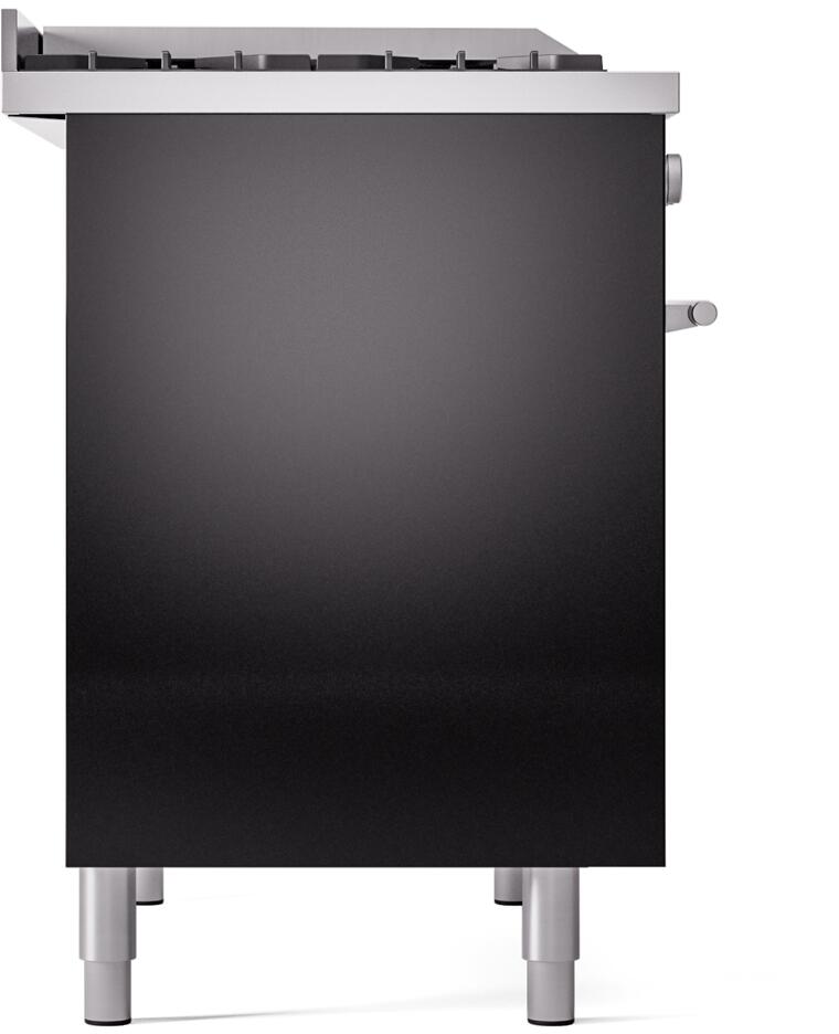 Ilve UPD40FWMPBK Professional Plus Ii 40 Inch Dual Fuel Natural Gas Freestanding Range In Glossy Black With Trim