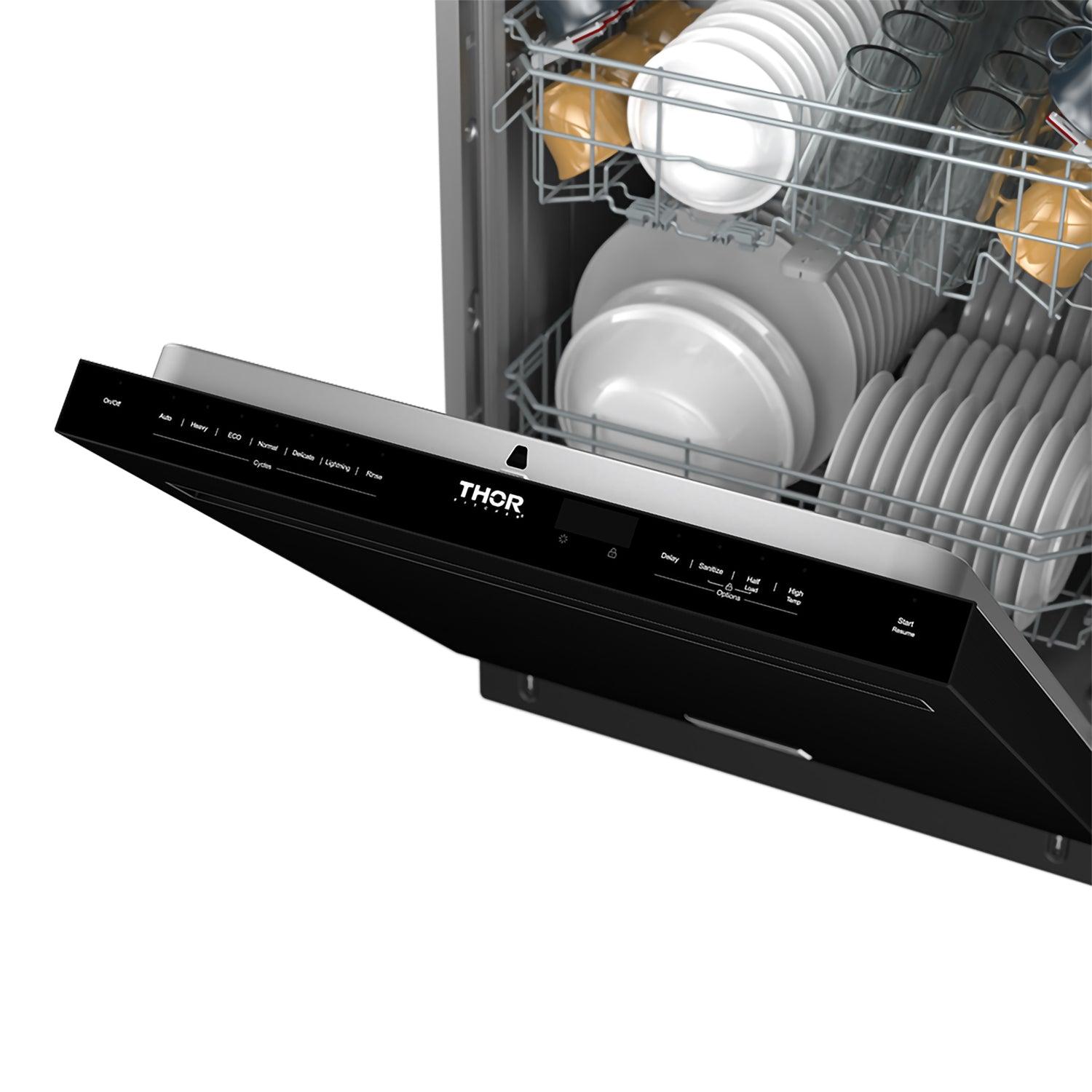 Thor Kitchen TDW24PTB 24 Inch Built-In Top Control Dishwasher With Pocket Handle - Black