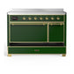 Ilve UMIB48QNR3EGG Ilve Umib48Qnr3Egg Majestic Iii 48 Inch Induction Range With 6 Elements, 5.02 Cu. Ft. Total Oven Capacity (Solid Door, Emerald Green, Brass)