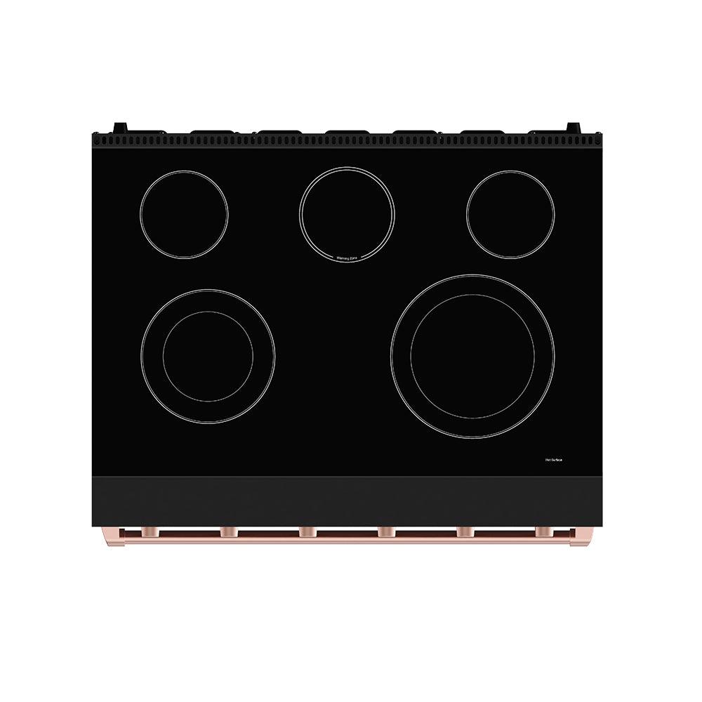 Thor Kitchen RSE36PBRSG 36 Inch Professional Electric Range In Black/Rose Gold Gordon Ramsay Series