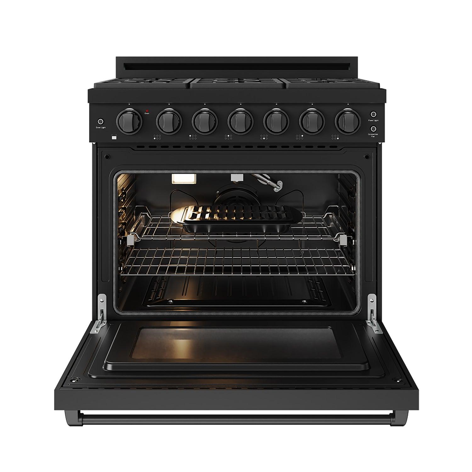 Thor Kitchen RSG36PBLP 36 Inch Professional Liquid Propane Range With Precision Knob Control In Black Gordon Ramsay Series