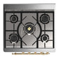 Ilve UM30NR3WHG Ilve Um30Nr3Whg Majestic Iii 30 Inch Dual Fuel Range With 5 Black Brass Burners, Dual Function Burner Up To 25,000 Btu (Natural Gas, Triple Glass Door, White, Brass)
