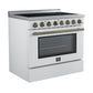 Forno FFSEL601136WHT Forno Paolo 36 Inch White Freestanding Electric Range, Stainless Steel, 5.44 Cu.Ft, True Convection Oven, Energy Efficient