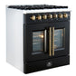 Forno FFSGS635630BLK Forno Galiano 30-Inch Freestanding French Door Dual Fuel Range Black