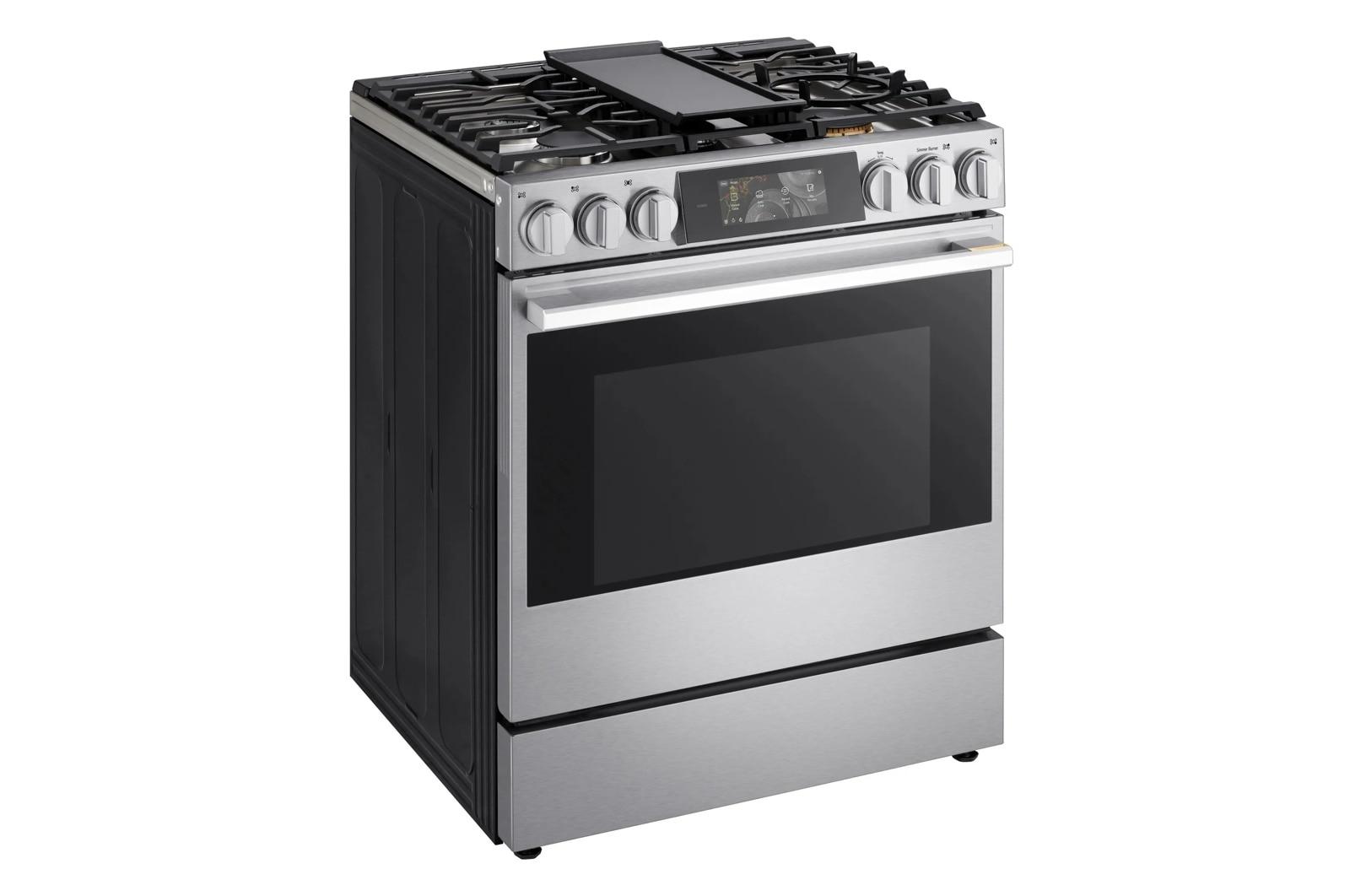 Lg LSGU6339X Lg Signature 6.3 Cu. Ft. Smart Gas Slide-In Range With Dynamic Probake Convection®, Air Fry, Air Sous Vide, Pizza Mode And Ai Gourmet Camera