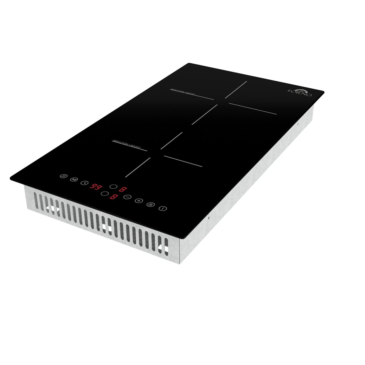 Forno FCTIN058312 Forno Parco 12-Inch Induction Cooktop, 2 Zones, 3,600W Total Power, Touch Control, 9 Power Levels, Booster Function