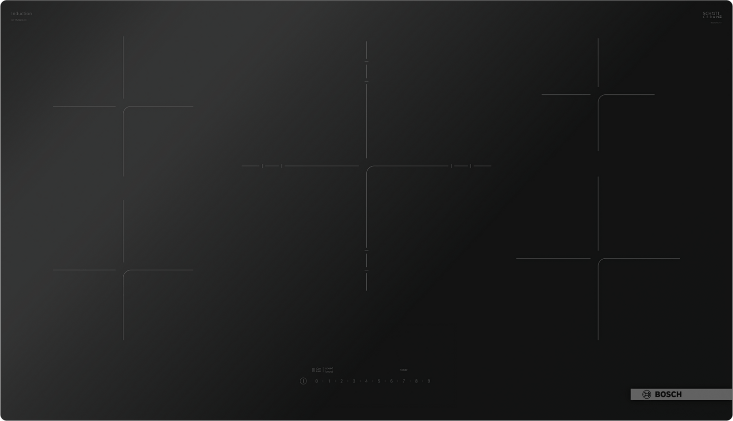 Bosch NIT5663UC 500 Series, Induction Hob, 36'', Surface Mount Without Frame