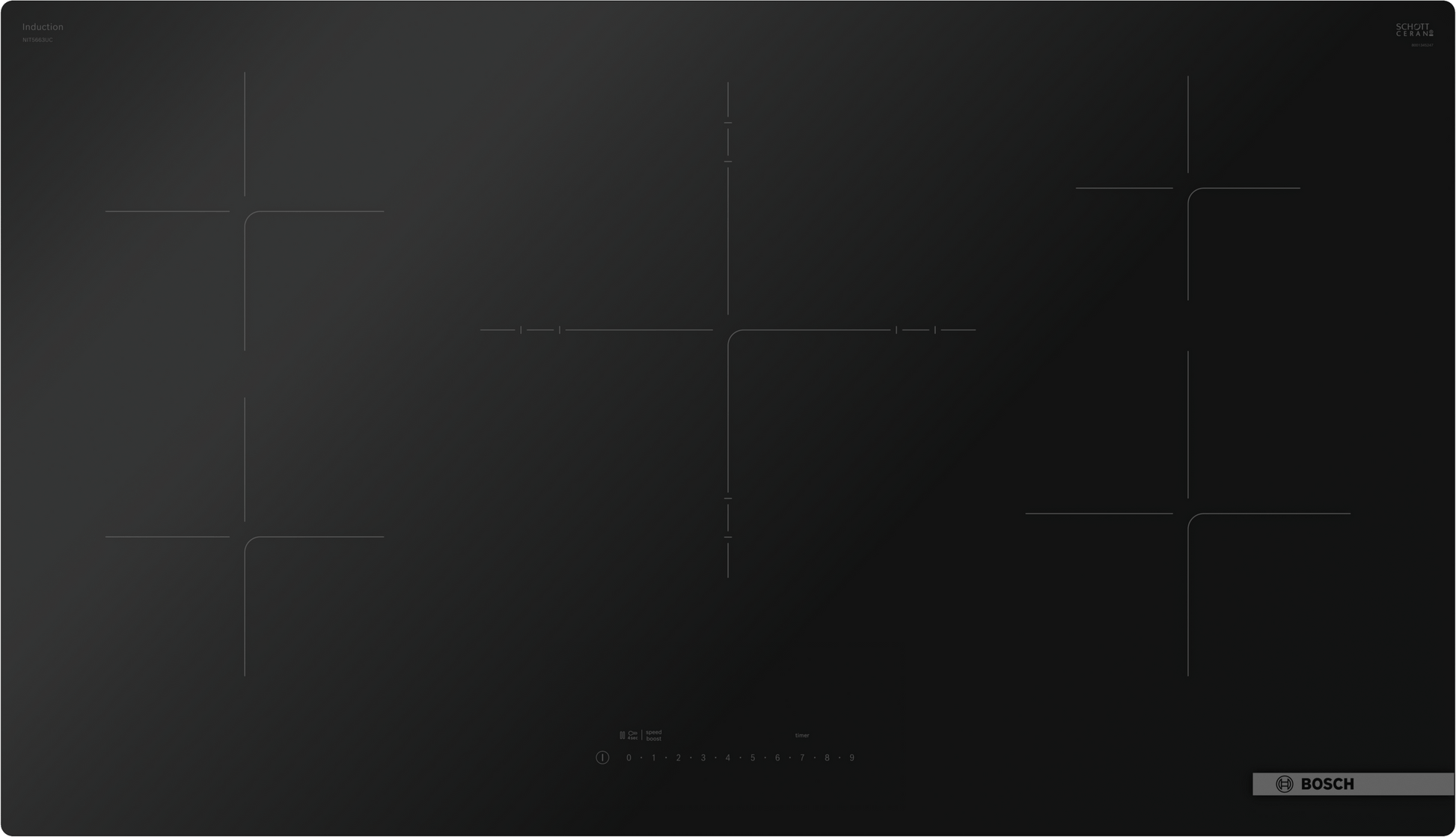 Bosch NIT5663UC 500 Series, Induction Hob, 36'', Surface Mount Without Frame