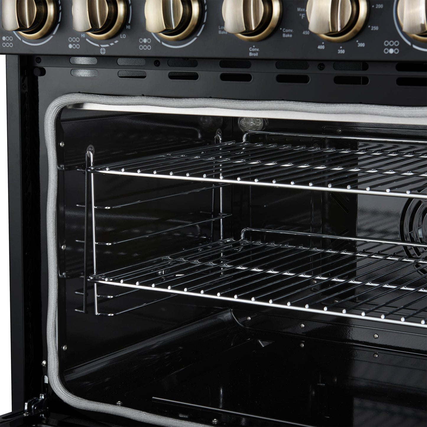 Forno FFSEL601136BLK Forno Paolo 36 Inch Black Freestanding Electric Range, Stainless Steel, 5.44 Cu.Ft, True Convection Oven, Energy Efficient