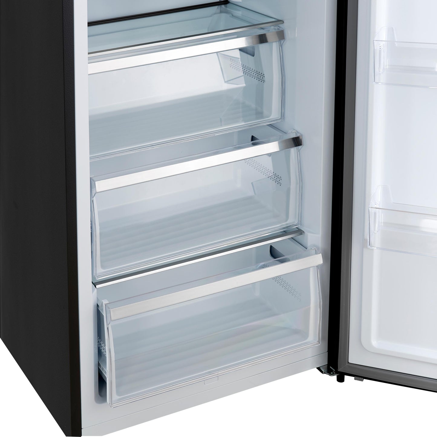 Forno FFFFD172228BLKRS Forno Maderno 28-Inch Convertible Freezer/Refrigerator In Black With Antique Brass Handle, 13.6 Cu.Ft. Right Swing