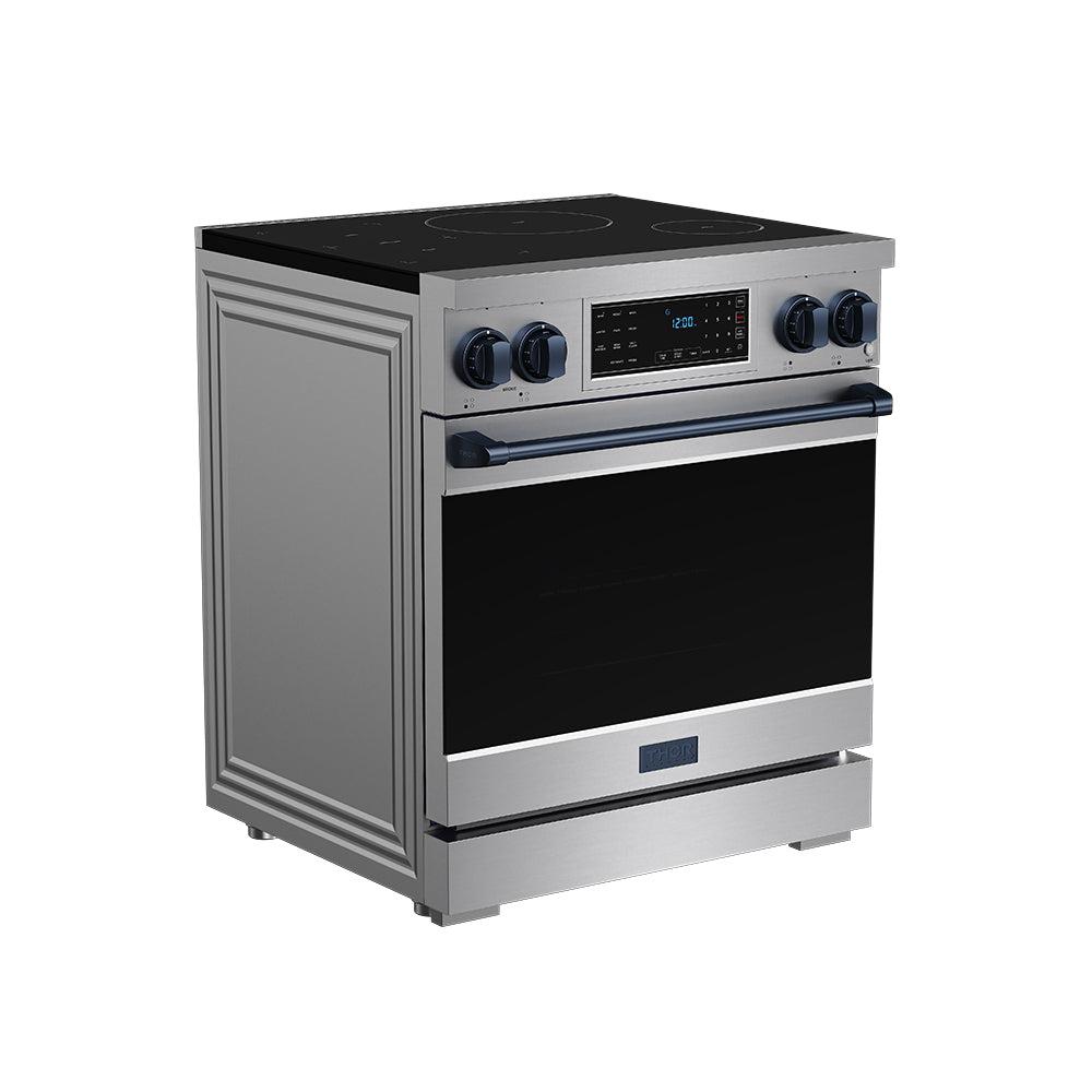 Thor Kitchen RSI30BLU 30 Inch Professional Induction Range With Tilt Panel Touch Control In Stainless Steel And Blue Gordon Ramsay Series
