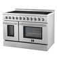 Forno FFSEL601148 Forno Paolo 48 Inch Freestanding Electric Range, Stainless Steel, 6.7 Cu.Ft, True Convection Oven, Energy Efficient