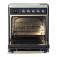 Ilve UMIB30QNR3MBG Ilve Umib30Qnr3Mbg Majestic Iii 30 Inch Induction Range With 4 Elements, 4 Cu. Ft. Oven Capacity (Solid Door, Midnight Blue, Brass)