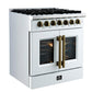 Forno FFSGS635630WHT Forno Galiano 30-Inch Freestanding French Door Dual Fuel Range White