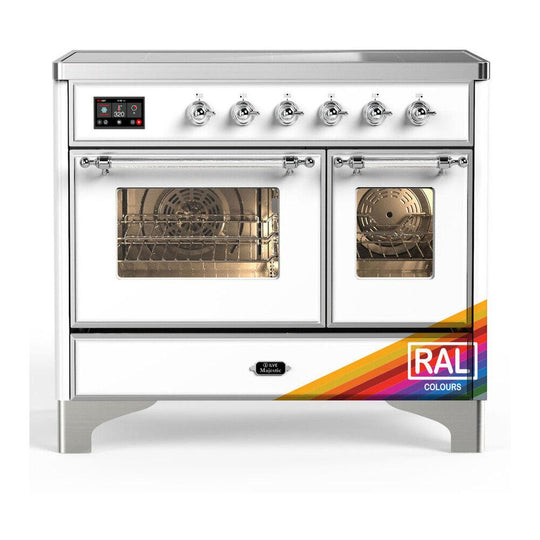 Ilve UMDIB40NR3RAC Ilve Umdib40Nr3Rac Majestic Iii 40 Inch Induction Range With 6 Elements, 3.82 Cu. Ft. Total Oven Capacity (Triple Glass Door, Ral, Chrome)