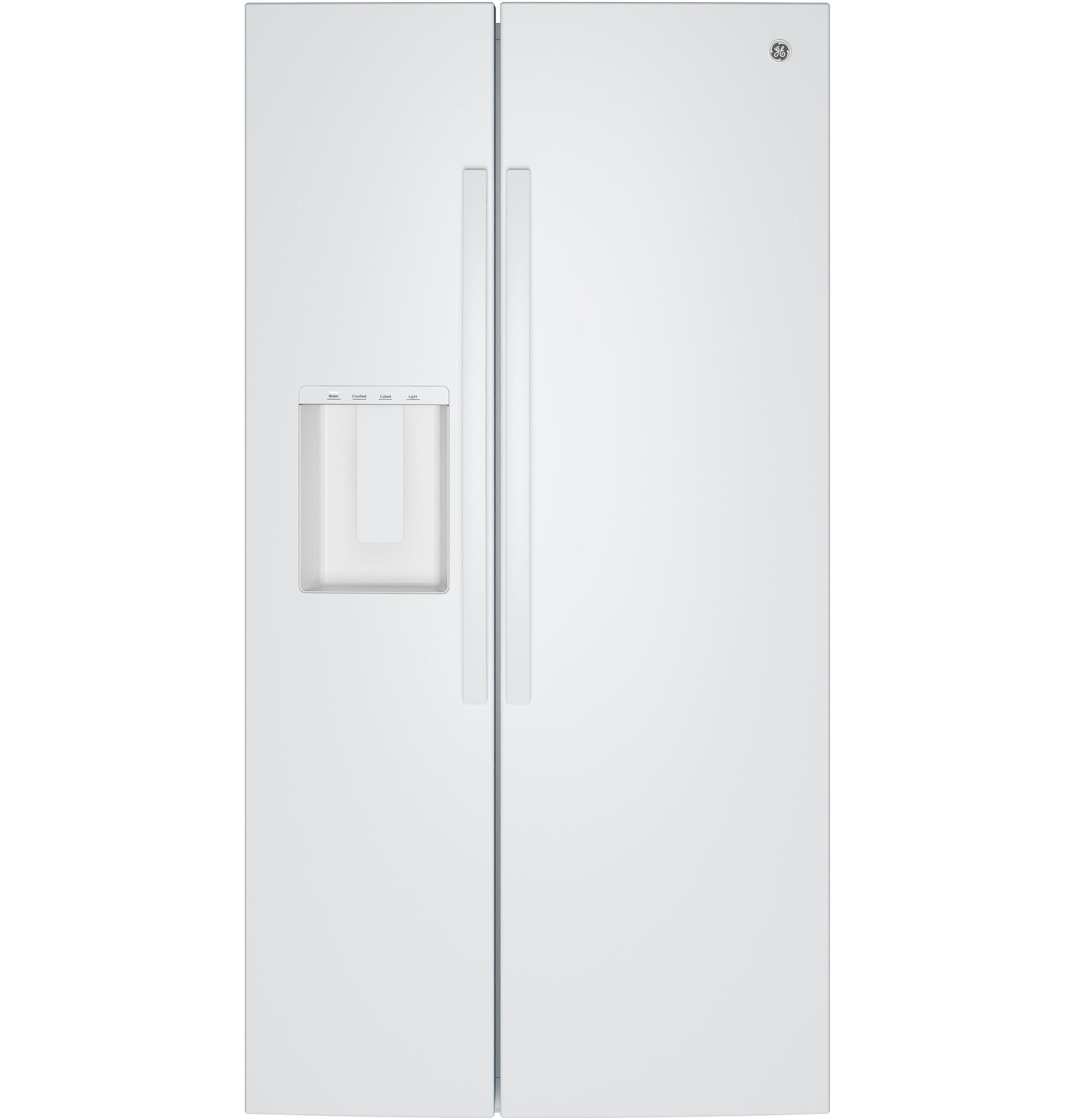 Ge Appliances GZE24NGYWW Ge® Energy Star® 23.6 Cu. Ft. Counter-Depth Side-By-Side Refrigerator With Extra Tall Dispenser And In-Door Icemaker