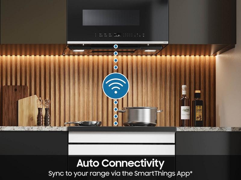 Samsung ME21DB670012 Bespoke 2.1 Cu. Ft. Over-The-Range Microwave With Auto Dimming Glass Touch Controls In White Glass