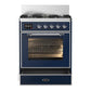 Ilve UM30NR3MBCLP Ilve Um30Nr3Mbclp Majestic Iii 30 Inch Dual Fuel Range With 5 Black Brass Burners, Dual Function Burner Up To 25,000 Btu (Liquid Propane, Triple Glass Door, Midnight Blue, Chrome)