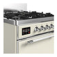 Ilve UM30QNR3AWCLP Ilve Um30Qnr3Awclp Majestic Iii 30 Inch Dual Fuel Range With 5 Black Brass Burners, Dual Function Burner Up To 25,000 Btu (Liquid Propane, Solid Door, Antique White, Chrome)
