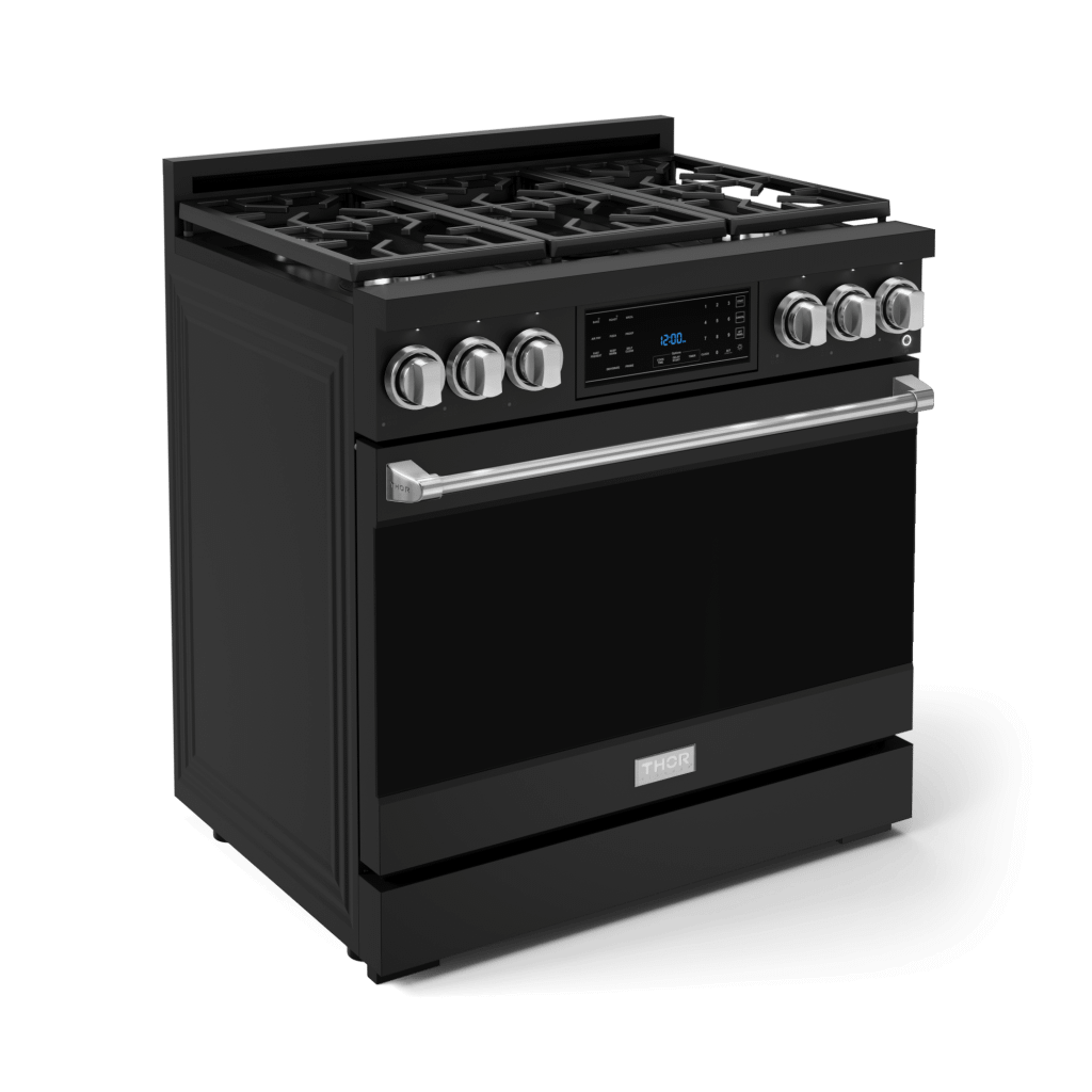 Thor Kitchen RSG36BLPSS 36 Inch Professional Lp Range With Tilt Panel Touch Control In Stainless Black/Stainless Steel Gordon Ramsay Series - Rsg36Blp-Ss