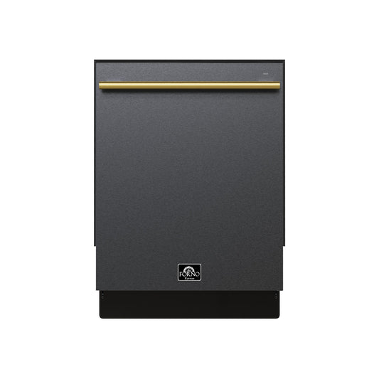 Forno FDWBI803524BLK Forno Romano Espresso 24-Inch Built-In Dishwasher, Black Finish, Stainless Steel Tub, 49 Dba, Energy Star Certified