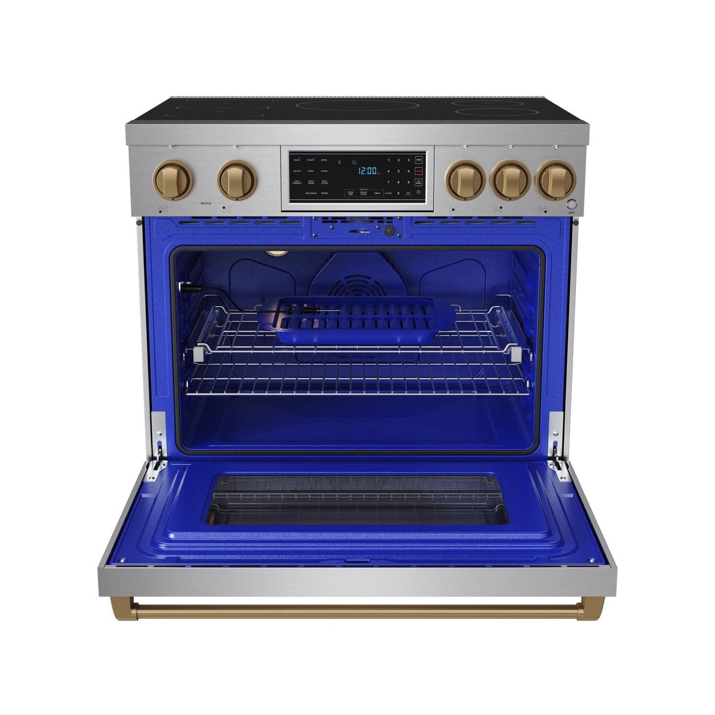 Thor Kitchen RSI36BRZ 36 Inch Professional Induction Range With Tilt Panel Touch Control In Stainless Steel And Bronze Gordon Ramsay Series