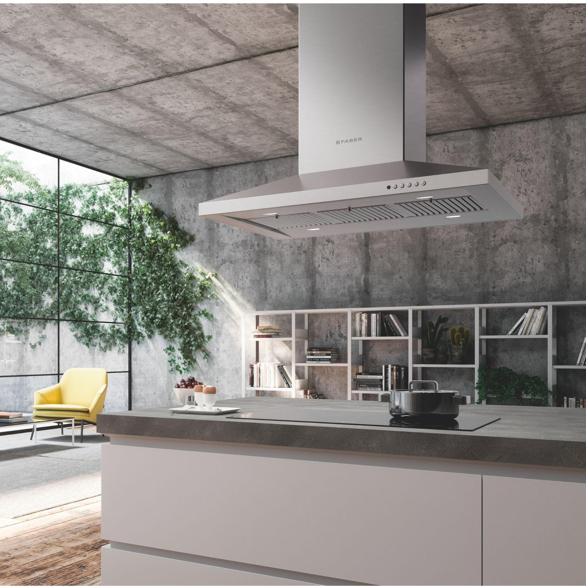 Faber DAMAIS36SSV2 Dama Isola 36" Stainless Steel 295/395/600 Cfm