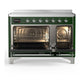 Ilve UMIB48QNR3EGC Ilve Umib48Qnr3Egc Majestic Iii 48 Inch Induction Range With 6 Elements, 5.02 Cu. Ft. Total Oven Capacity (Solid Door, Emerald Green, Chrome)