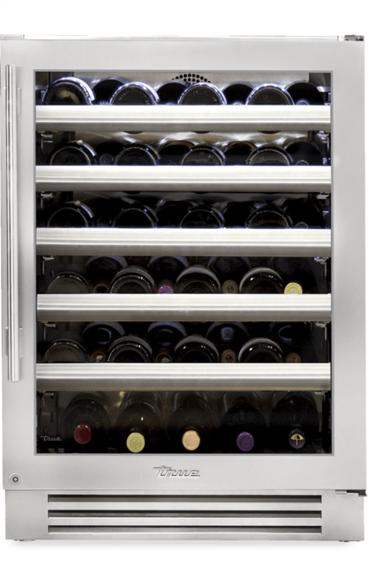 True Residential TWC24RSGC 24 Inch Single Zone Stainless Glass Door Right Hinge Undercounter Wine Cabinet