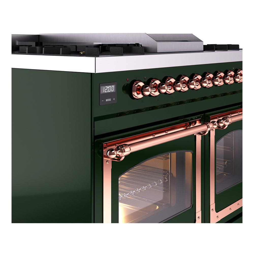 Ilve UND40FNMPEGPLP Ilve Und40Fnmpegplp Nostalgie Ii Noblesse 40" Dual Fuel Range (Liquid Propane, Triple Glass Door, Emerald Green, Copper)