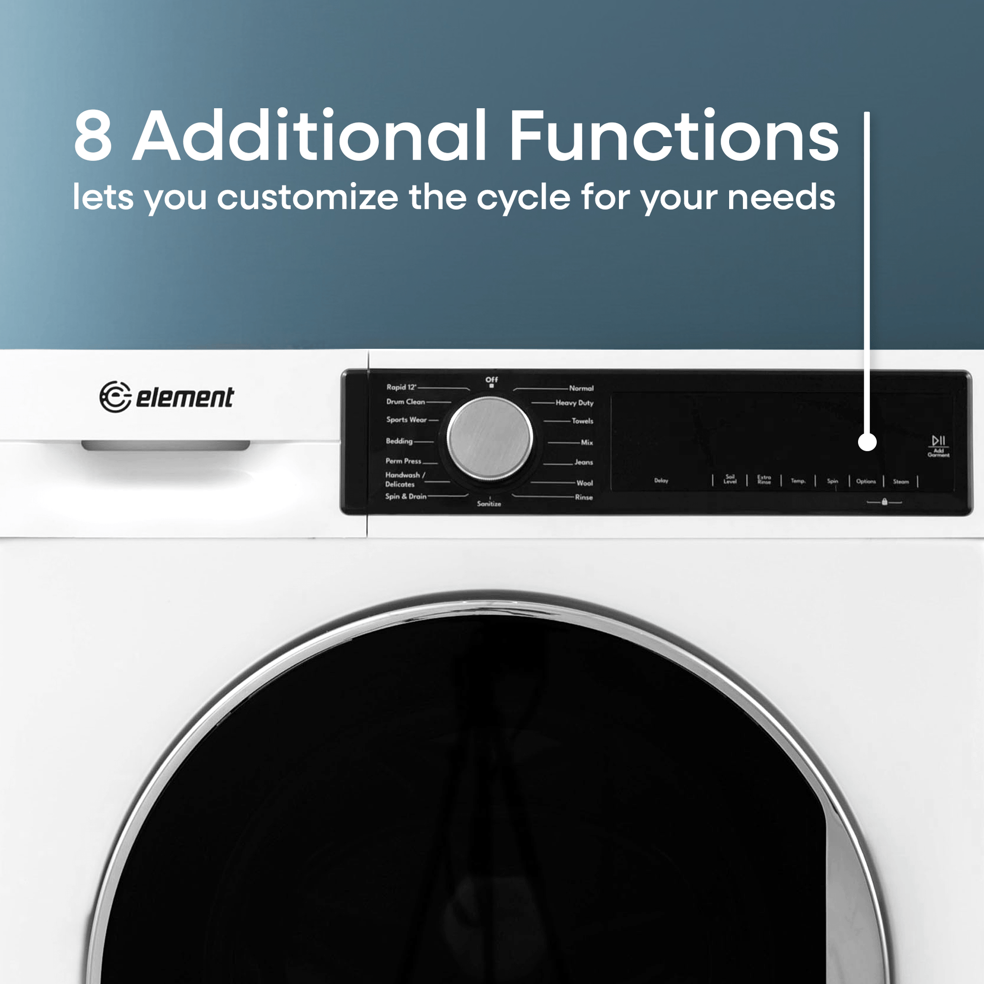 Element Appliance ECW2224EGW Element Electronics 24-Inch 2.2 Cu. Ft. Front Load Washer - White, Energy Star (Ecw2224Egw)