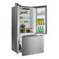 Verona VEFFD3316RISL Verona Veffd3316Risl 33 Inch Freestanding French Door Refrigerator With 16.5 Cu. Ft. Capacity, Automatic Ice Maker, Recessed Handle
