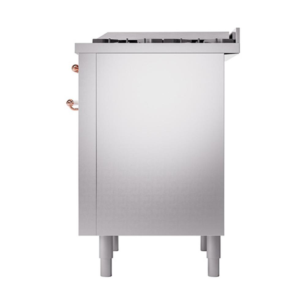 Ilve UN36FQNMPSSPLP Ilve Un36Fqnmpssplp Nostalgie Ii Noblesse 36" Dual Fuel Range (Liquid Propane, Solid Door, Stainless Steel, Copper)