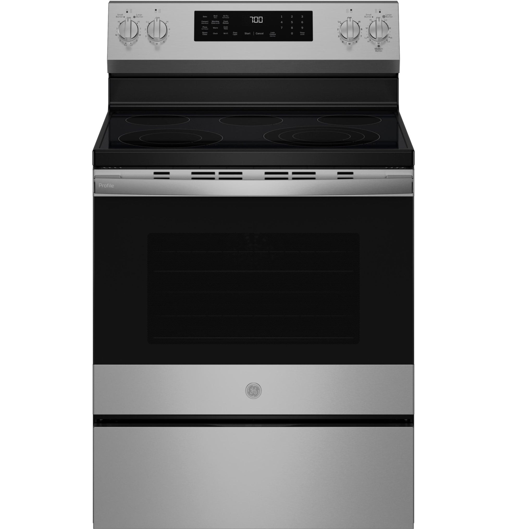 Ge Appliances PRF700AYFS Ge Profile™ Energy Star® 30" Smart Free-Standing Electric Convection Range With No Preheat Air Fry And Easywash™ Oven Tray
