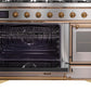 Ilve UM12FDNS3SSG Majestic Ii 48 Inch Dual Fuel Natural Gas Freestanding Range In Stainless Steel With Brass Trim