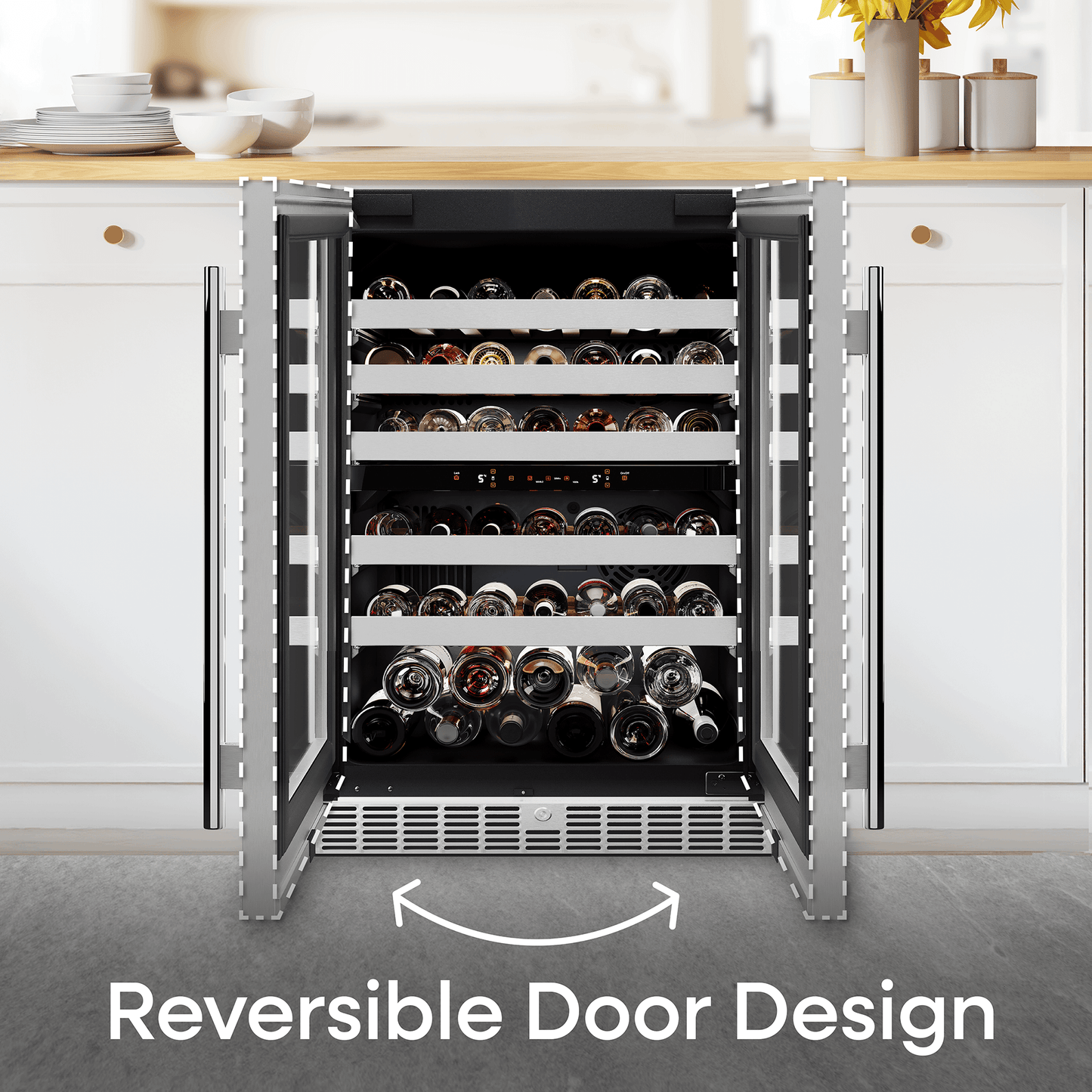 Element Appliance EWD24BES Cellara By Element 24 In., 46 Bottle Dual-Zone Wine Cooler - Stainless Steel