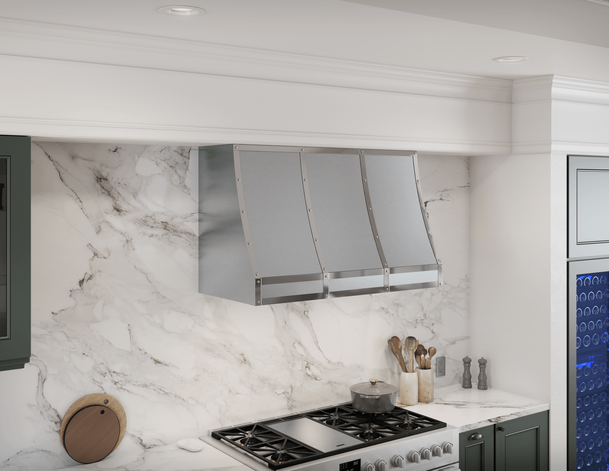 Zephyr CHFT48ASX Forte Wall Custom Hood, 48In, Ss, Body Only Insert Sold Separately