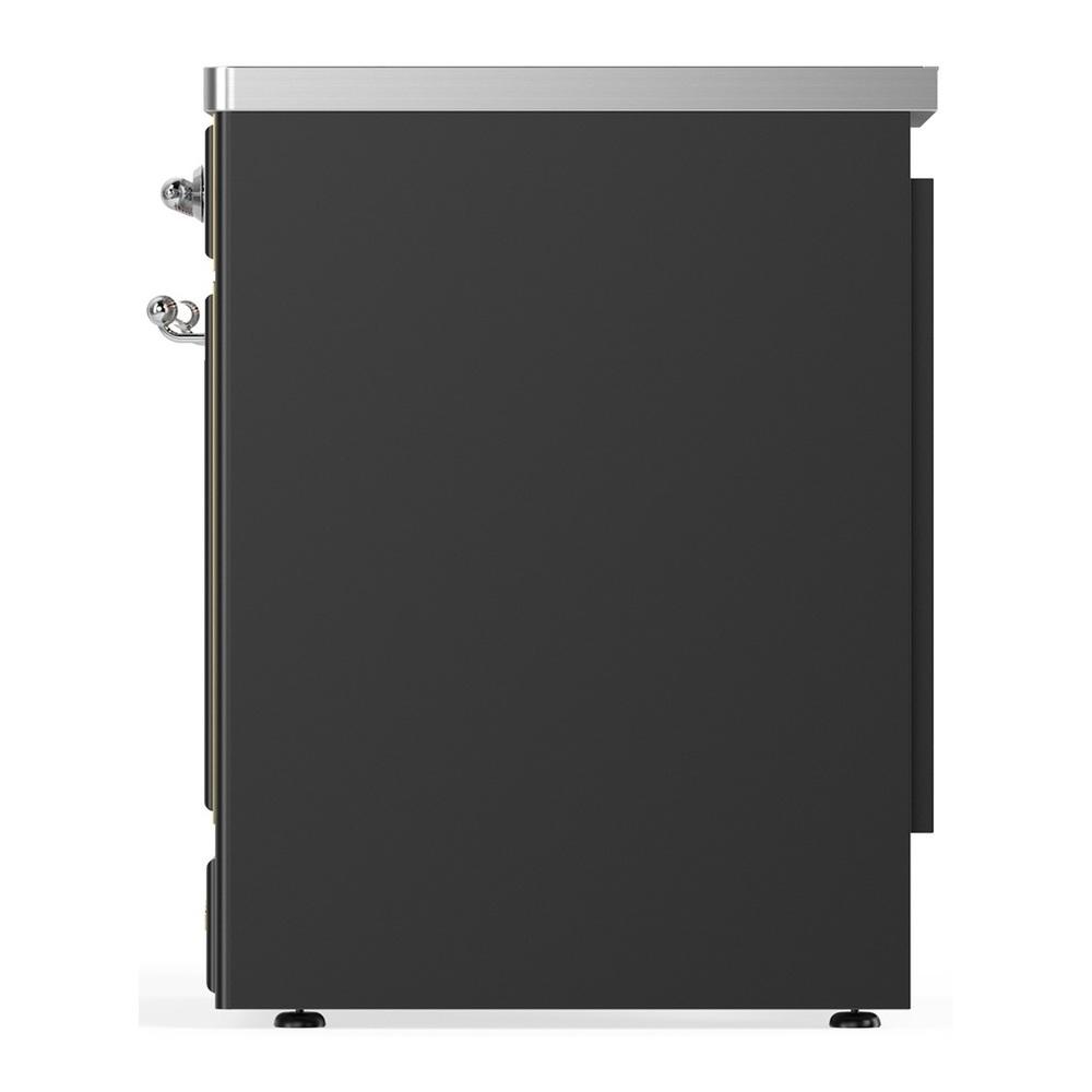 Ilve UMIB30QNR3MGC Ilve Umib30Qnr3Mgc Majestic Iii 30 Inch Induction Range With 4 Elements, 4 Cu. Ft. Oven Capacity (Solid Door, Graphite Matte, Chrome)