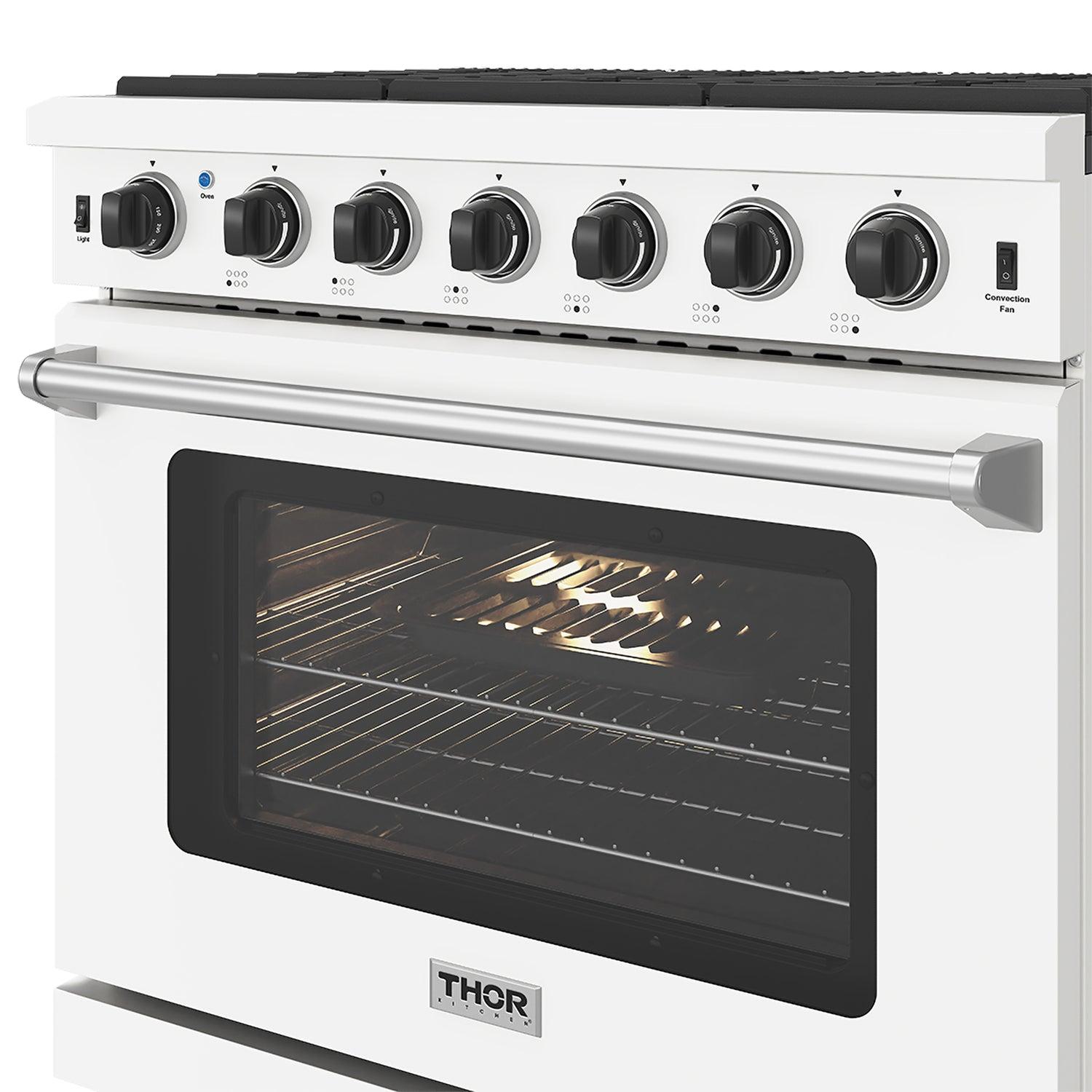 Thor Kitchen LRG3601UW 36 Inch Professional Gas Range In White
