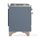 Ilve UMD40FNR3BGP Ilve Umd40Fnr3Bgp Majestic Iii 40 Inch Dual Fuel Range With 6 Burners And Griddle, Dual Function Burner Up To 25,000 Btu (Natural Gas, Triple Glass Door, Blue Grey, Copper)