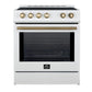 Forno FFSIN098230WHT Forno Leonardo Espresso 30-Inch Slide-In White Induction Range, Convection Oven, 5 Cooking Zones, Touch Control Panel